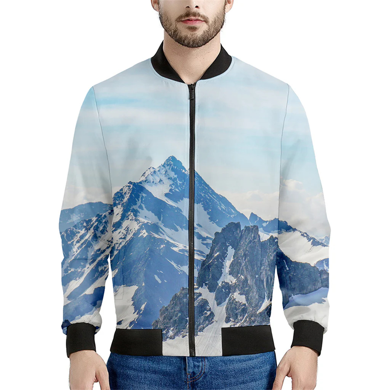 Quality Winter Clothing Bomber Jacket - Mountain 3D Printed Bomber Jackets Men