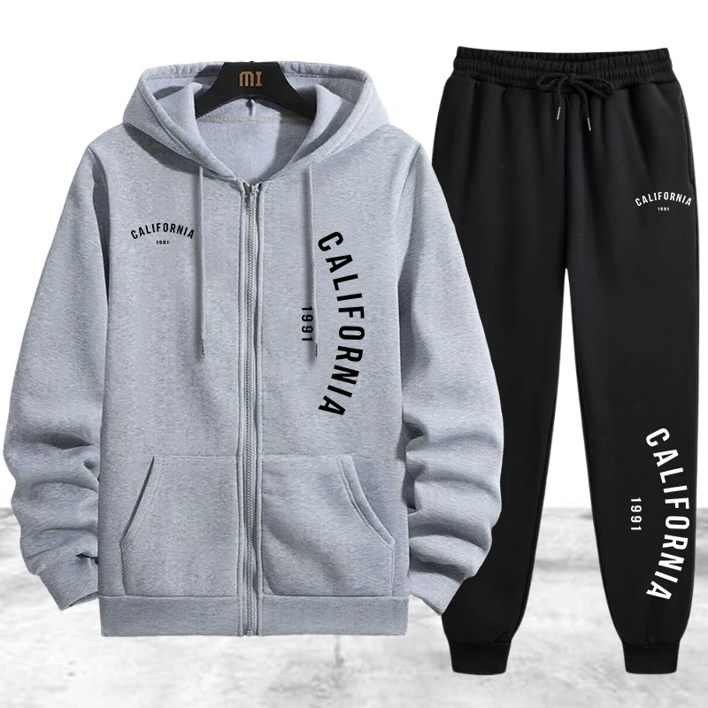 Winter Clothing Pants - Autumn Winter Men's Tracksuit Casual Zip