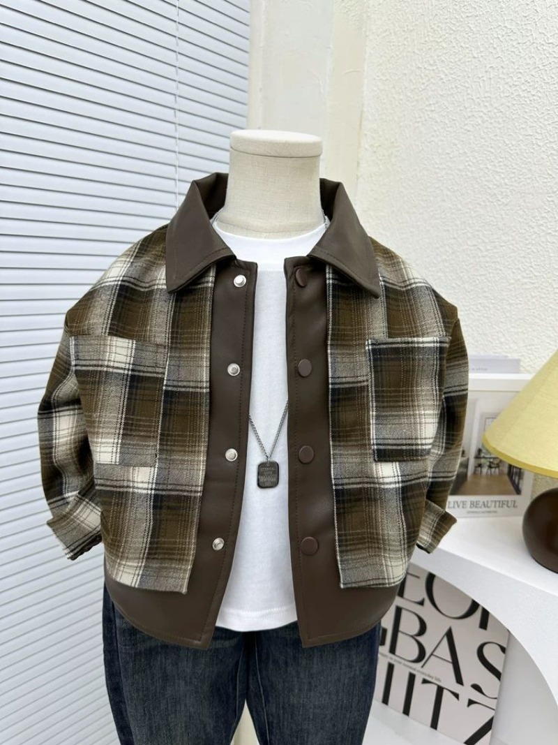 Winter Clothing Boys - Children's Plaid Jacket Boys Spring Long
