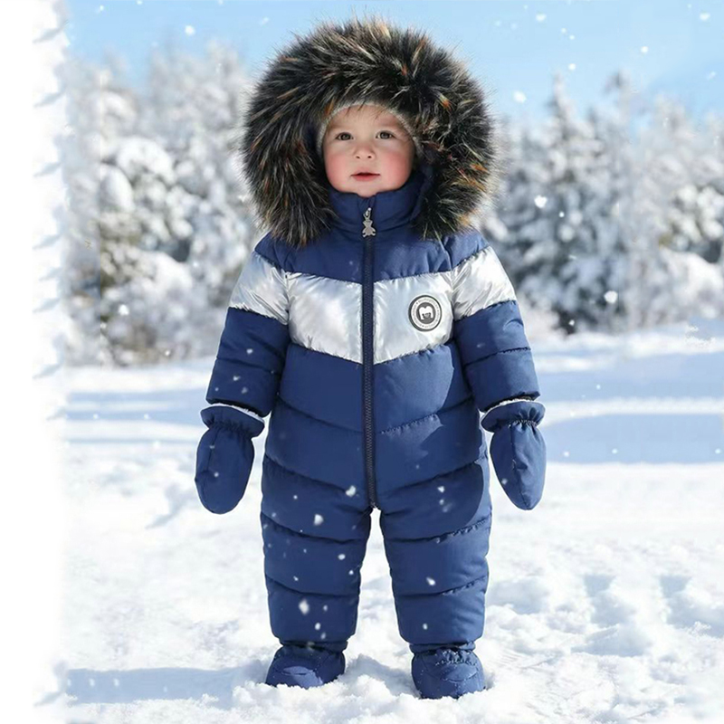 Winter Clothing Boys - Winter Newborn Baby Romper With Gloves