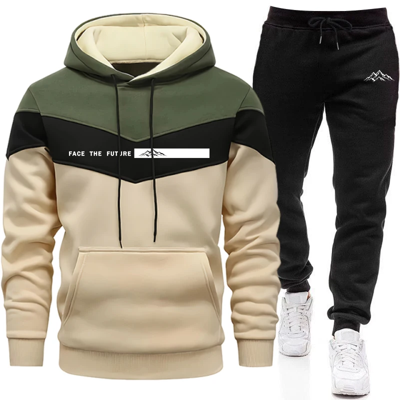 Winter Clothing Fashion - Tracksuit Men's Fashion Casual Hooded Sweatshirt