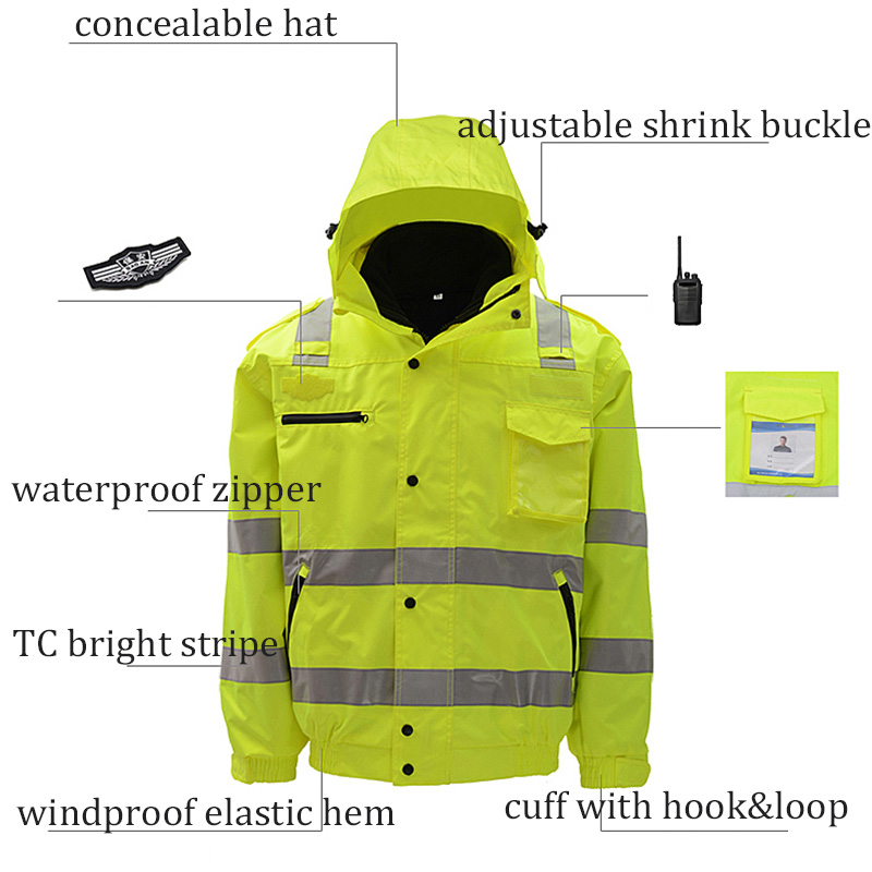 Waterproof Bomber Jacket Hi Vi - Quality Winter Clothing Bomber Jacket recension och pris