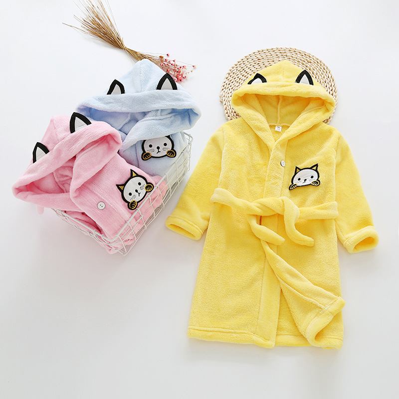 Kids Cartoon Cat Robes New Win - Winter Clothing For Baby Girl recension och pris