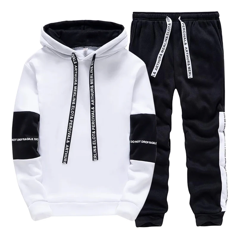 Black White Men's Tracksuit Fa - Winter Clothing Fashion recension och pris
