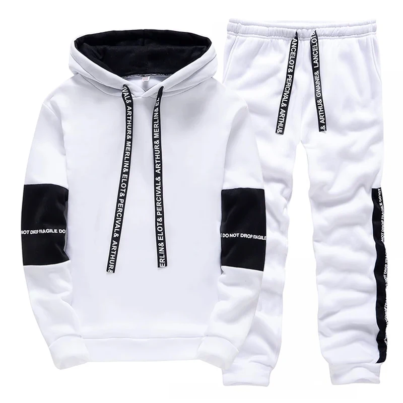 Black White Men's Tracksuit Fa - Winter Clothing Fashion recension och pris