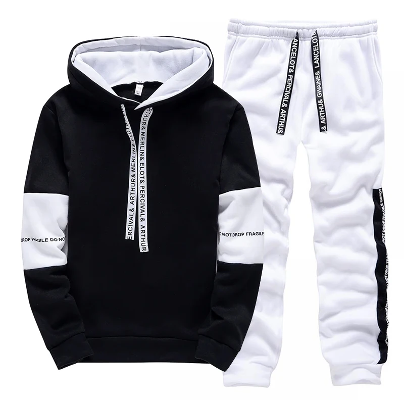 Black White Men's Tracksuit Fa - Winter Clothing Fashion recension och pris