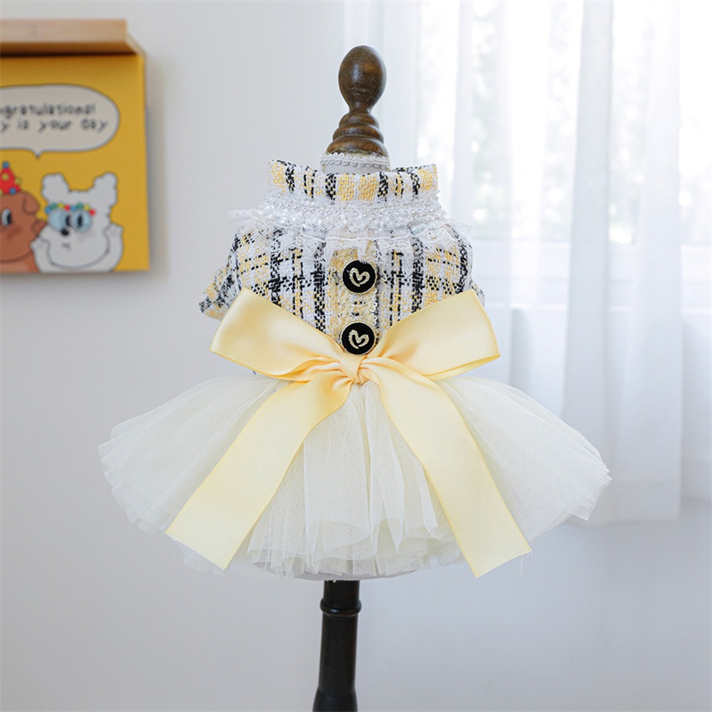 Yellow Ribbon Dresses for Dogs - Winter Clothing In French recension och pris