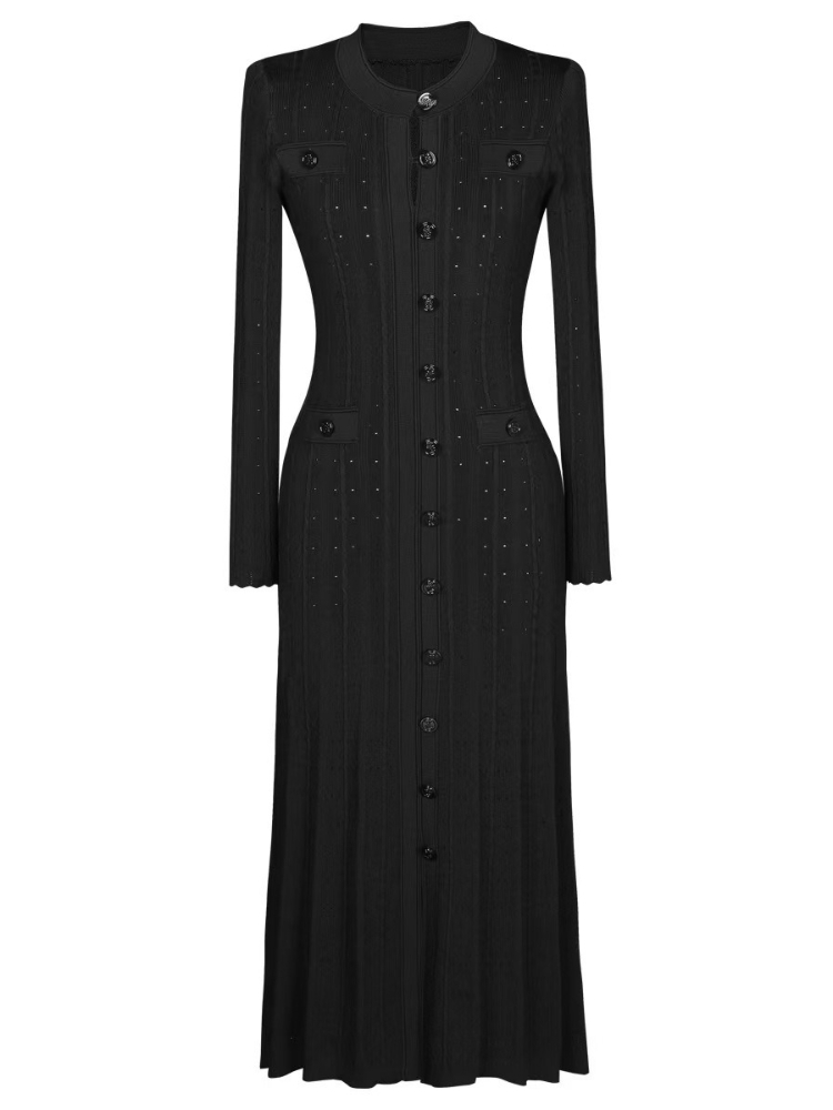 Round Neck Long Sleeved Dress  - Winter Clothing In French recension och pris