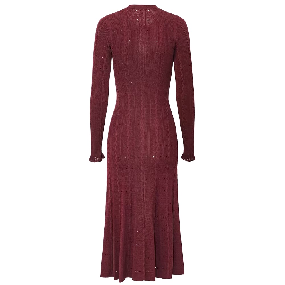 Round Neck Long Sleeved Dress  - Winter Clothing In French recension och pris