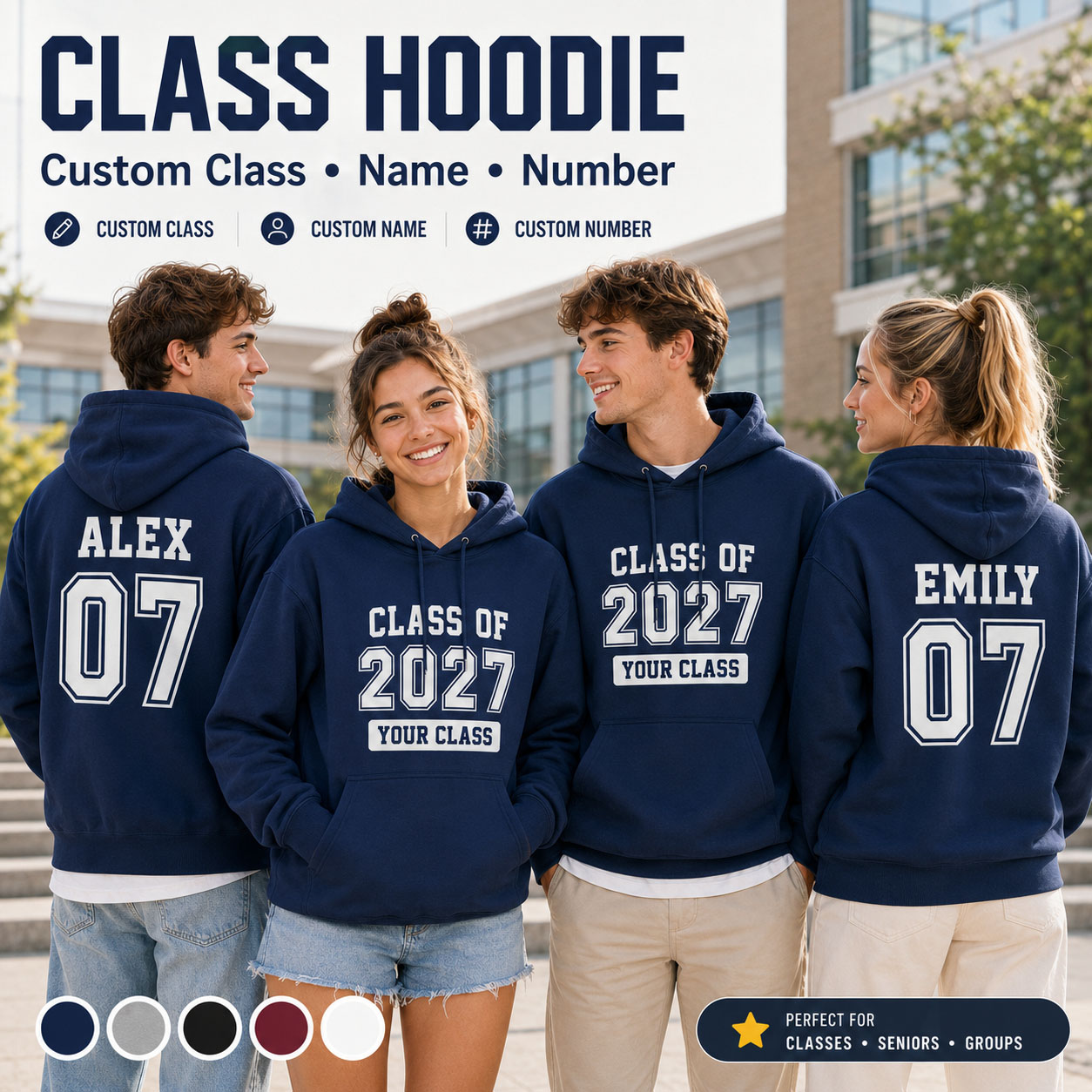 Class Hoodie Graduation Unisex - Winter Clothing Name recension och pris