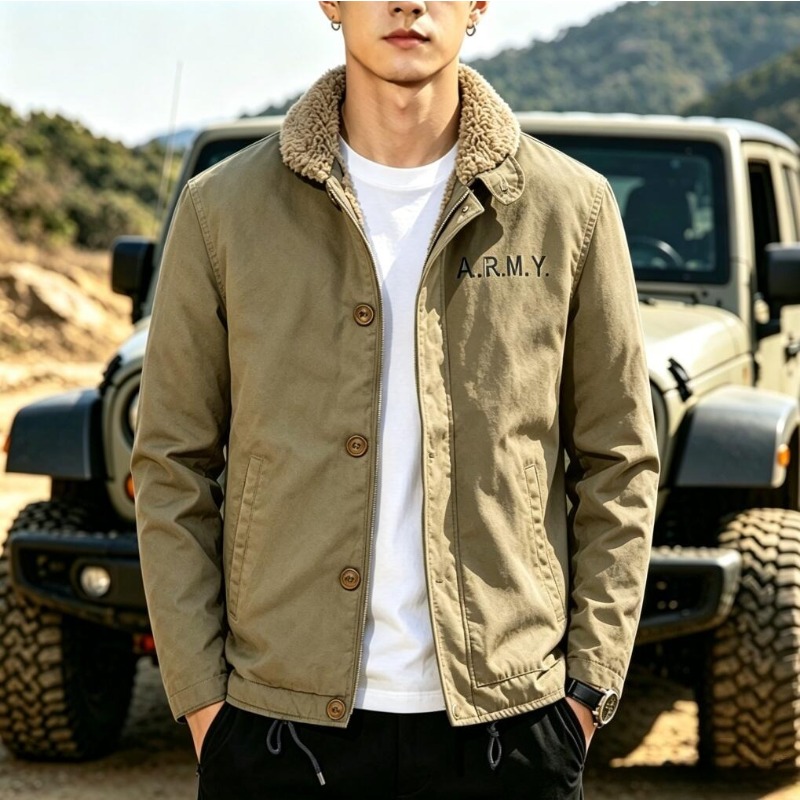 New Fashion Men Fleece Warm Wi - Quality Winter Clothing Bomber Jacket recension och pris